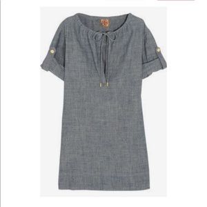 Tory Burch Loyt Chambray Denim Tunic Top Dress